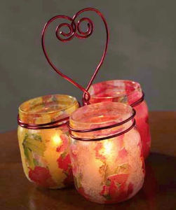 Candle Holder Heart Trio