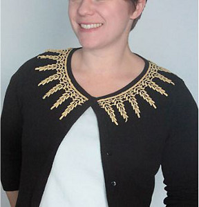 Gold Trim Cardi Detail