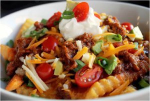 Slow Cooker Chili Cheese Fries