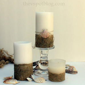 Sand-Dipped DIY Candles