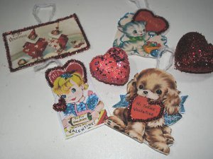 Repurposed Vintage Valentine Ornaments