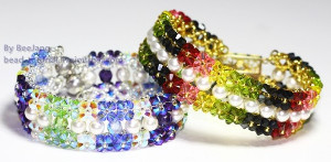 Burst of Color Crystal and Pearl Bracelet