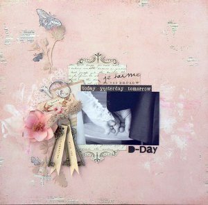 Today, Yesterday, Tomorrow Romantic Scrapbook Layout