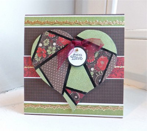 Faux-saic Heart Card