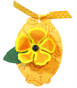 Sunny Embossed Flower Tag
