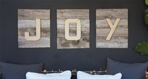 Chic Reclaimed Wooden Joy Sign