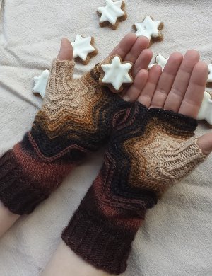 Shooting Star Fingerless Mitts