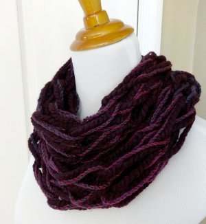 Eggplant and Orchid Cowl