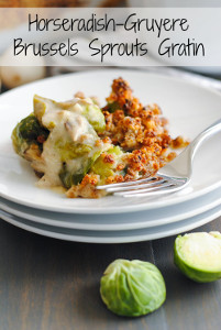 Horseradish-Gruyere Brussels Sprouts Gratin