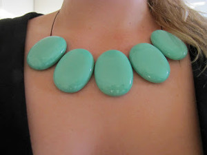 Mint Green Chunky Stone Necklace