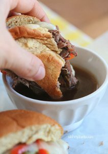 Health-ified Slow Cooker French Dip Sandwiches