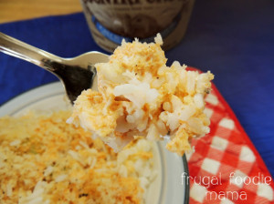 "Breaded" Buffalo Chicken and Rice Casserole