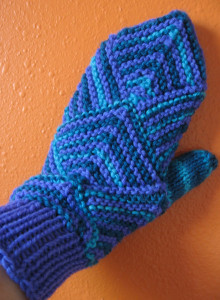 Winter Blues Mitered Mittens