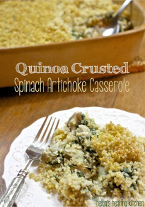 Quinoa-Crusted Spinach Artichoke Casserole
