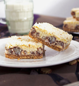 Skinny Almond Joy Cheesecake Bars