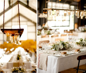 Hanging Mason Jar Chandelier Planks