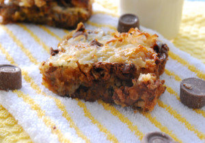 Caramel Coconut Chocolate Chip Cookie Bars