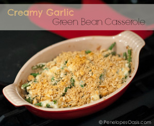 Creamy Garlic Green Bean Casserole