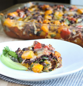 Roasted Butternut Squash Enchilada Casserole