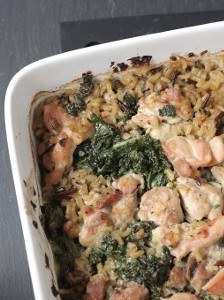 Chicken, Wild Rice, and Kale Casserole