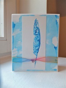 Floating Feather Handmade Card