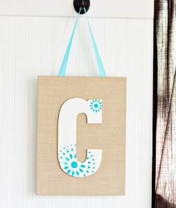 Monogrammed Burlap Canvas