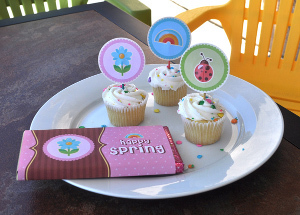 Spring Treats Cupcake Toppers and Candy Bar Wraps