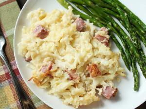 Asiago Ham and Hash Brown Casserole