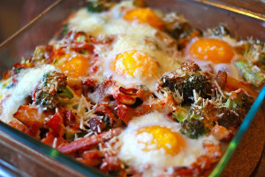 Baked Eggs with Broccoli