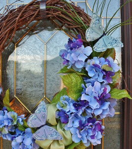 Butterflies and Flowers Wreath