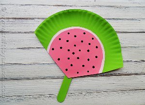 Too Cute Watermelon Paper Plate Fan