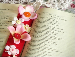 Buttons and Flowers Bookmark
