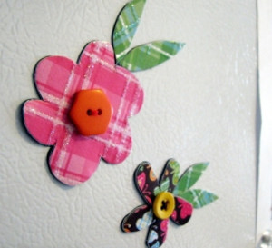 Upcycled Flower Magnets