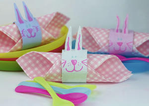 Paper Roll Bunny Napkin Rings