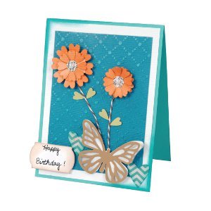 Blooming Butterflies and Flowers Birthday Card