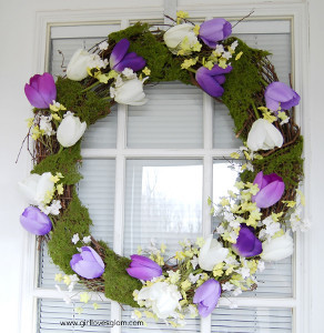 Tulip and Moss Spring Wreath