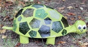 Patchwork Paper Mache Turtle
