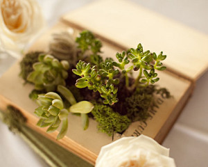 Vintage Wedding Book Planter