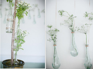 Suspended Queen Anne's Lace Vases