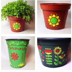 Pretty Painted Flower Pots