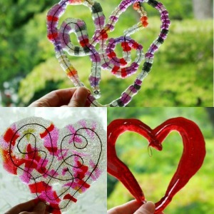 Happy Heart Melted Bead Suncatcher