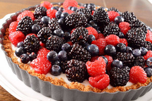 Summer Berry and Coconut Pudding Tart