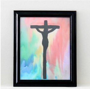 Watercolor Holy Week Cross