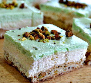 Creamy Pistachio Triple Layer Bars