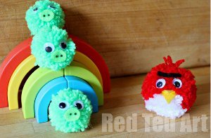 Angry Birds Pom Pom Yarn Crafts