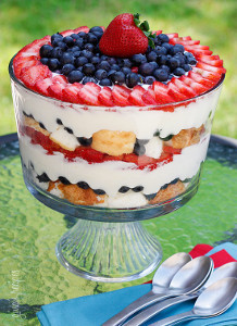 Red, White and Blueberry Trifle