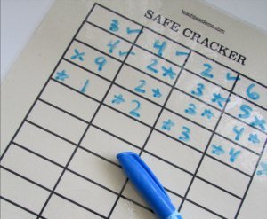 Safe Cracker Printable Math Game