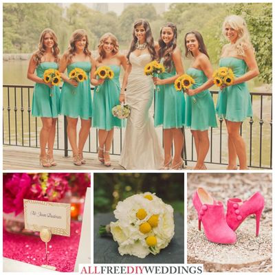 Wedding Color Schemes: Aqua, Yellow, and Hot Pink