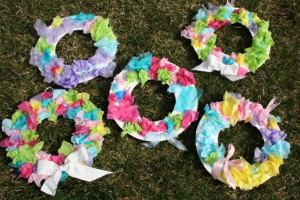 Tissue Paper Easter Wreaths