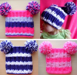 Simply Striped Pom Pom Beanie